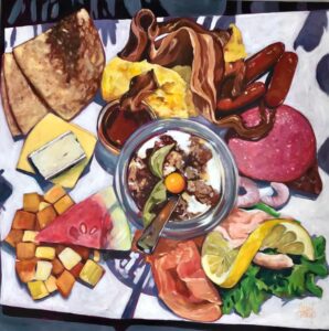 Stor brunch, 100x100cm